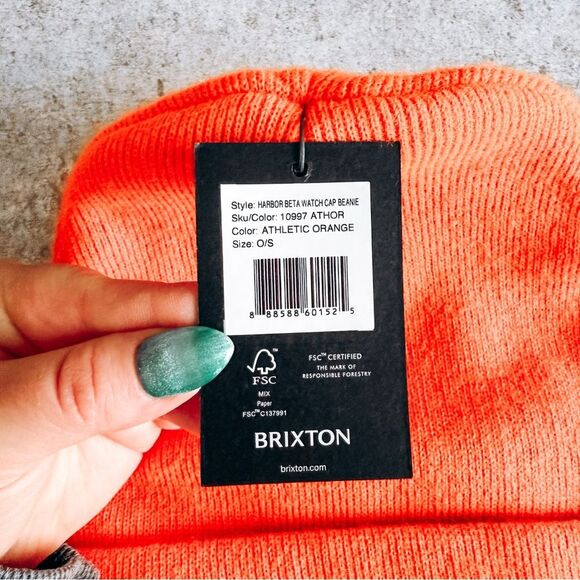 Brixton Harbor Beta Watch Cap Beanie Orange - Picture 3 of 5